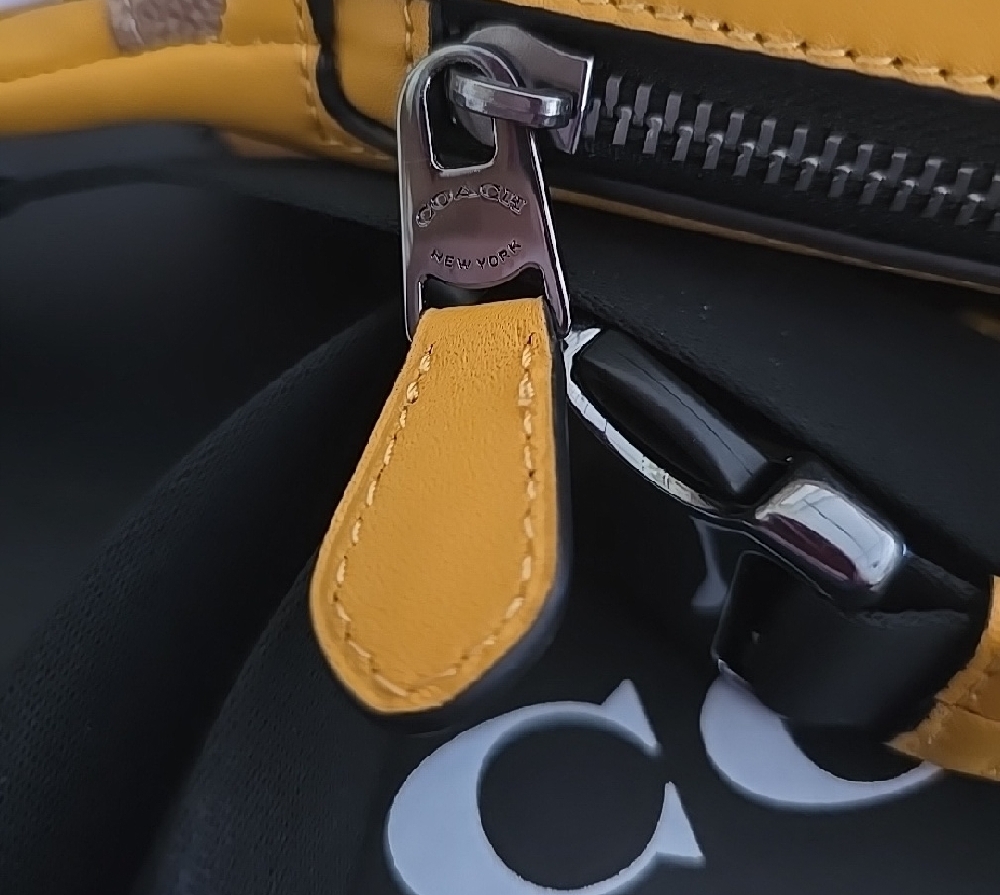Coach Yellow and Black Logo Belt Bag - Picture 7 of 15